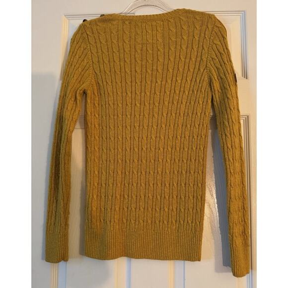 SUPERDRY Womens Crew Neck Yellow Long Sleeve Sweater Size 8 Premium Knitwear - Picture 4 of 7